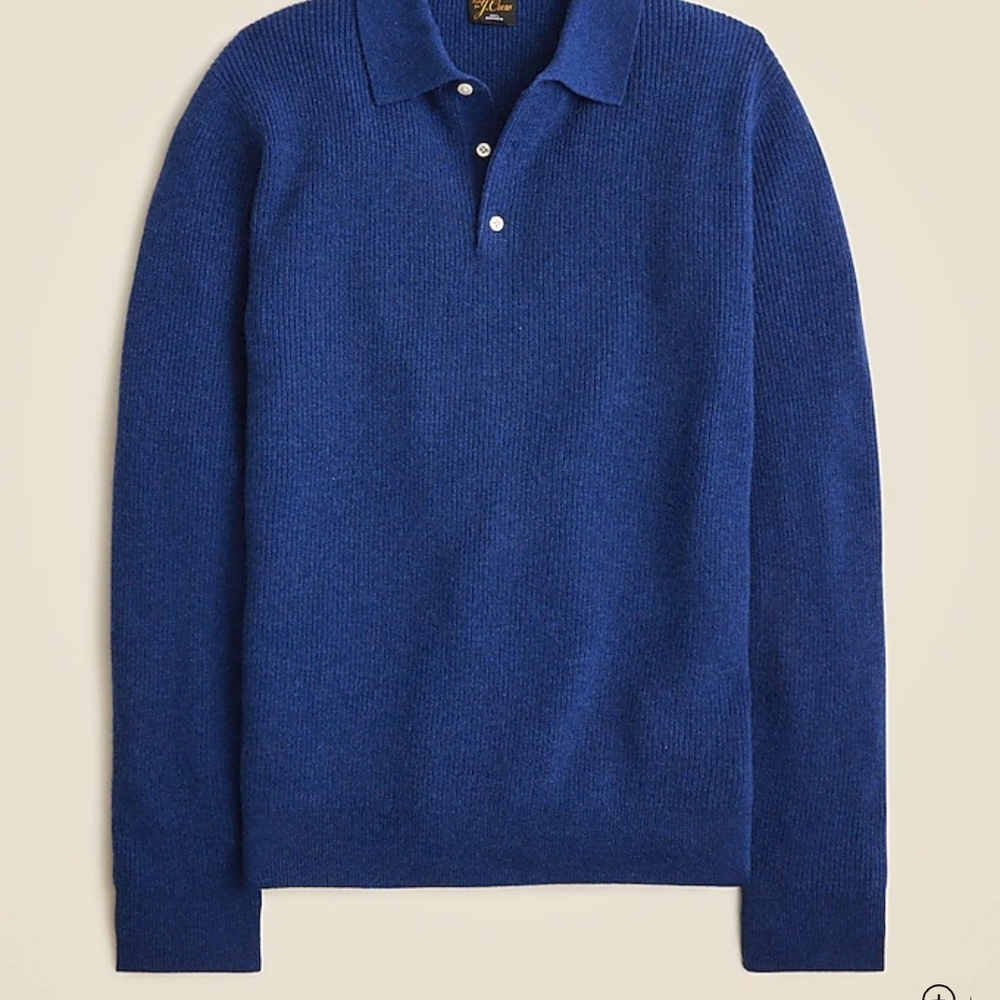 J. Crew Rich Blue Polo Sweater